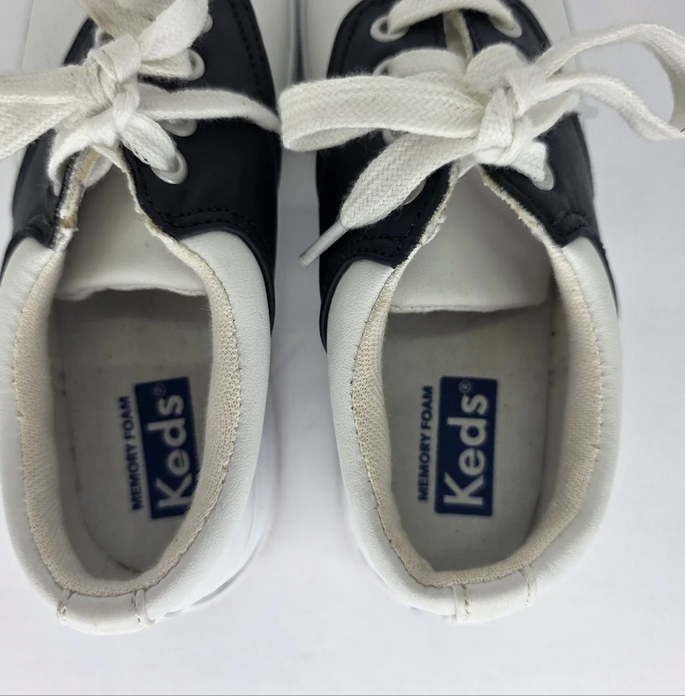 Keds Kid's School Days II Lace-up Saddle Shoe Uniform Oxford Leather Size 12.5M